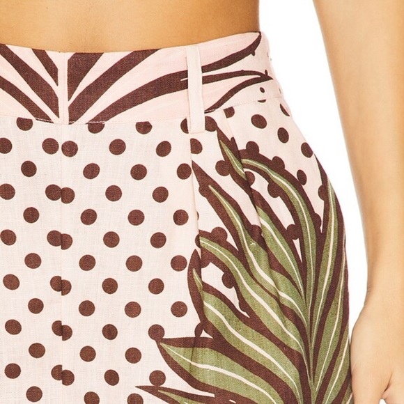 Retrofete Leaf Print Women Shorts - Green and Brown - Picture 3 of 6